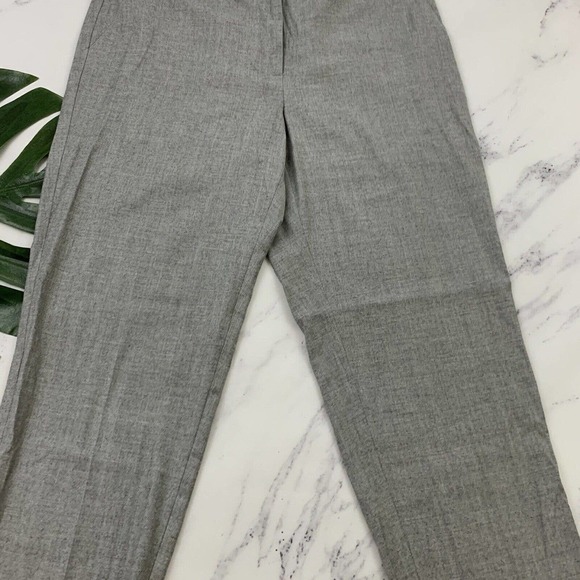 St John Womens Dress Pants Size 10 Light Gray Wool Straight Leg Flat Front - Picture 3 of 9